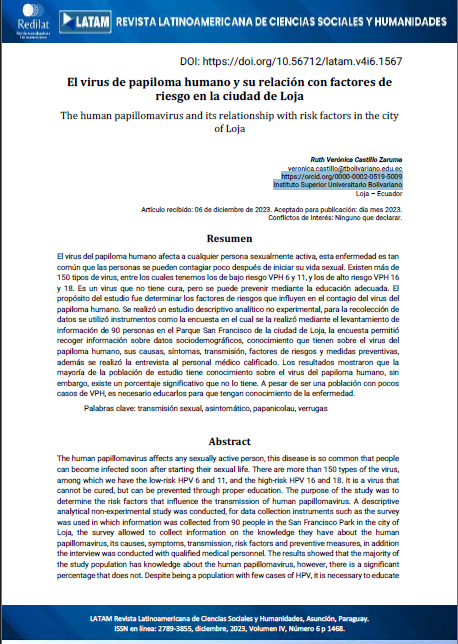 El virus de papiloma humano y su relación con factores de riesgo en la ciudad de Loja