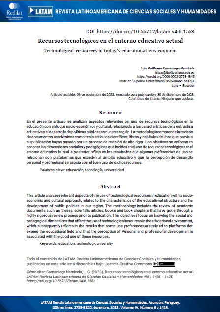 Recursos tecnológicos en el entorno educativo actual