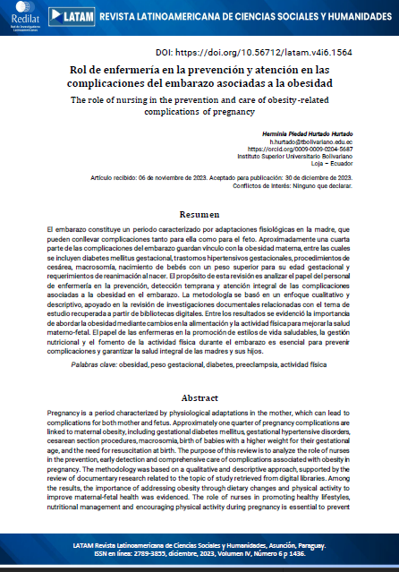 Rol de enfermería en la prevención y atención en las complicaciones del embarazo asociadas a la obesidad