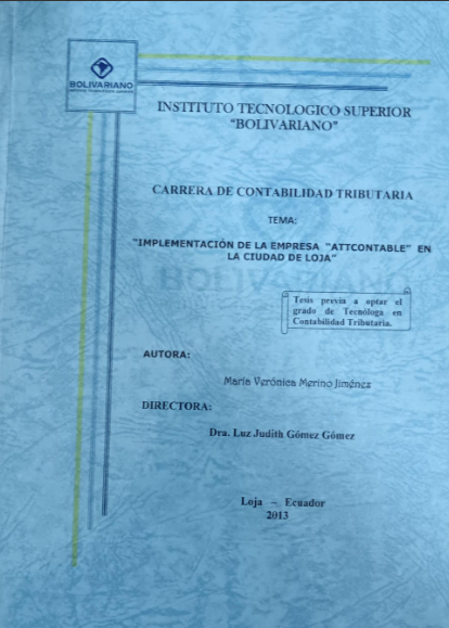 IMPLEMENTACIÓN DE LA EMPRESA "ATTCONTABLE" EN LA CUIDAD DE LOJA