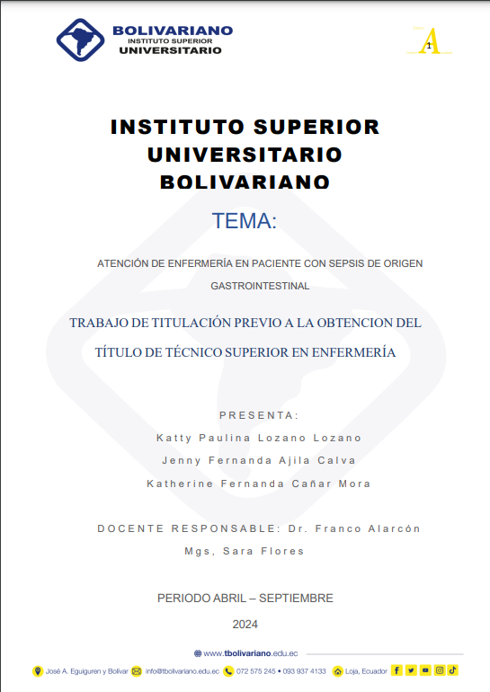 ATENCIÓN DE ENFERMERÍA EN PACIENTE CON SEPSIS DE ORIGEN  GASTROINTESTINAL