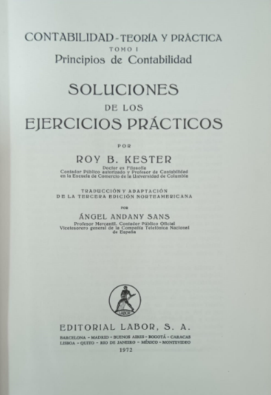 CONTABILIDAD - TEORÍCA Y PRÁCTICA tomo I SOLUCIONES DE LOS EJERCICIOS PRÁCTICOS